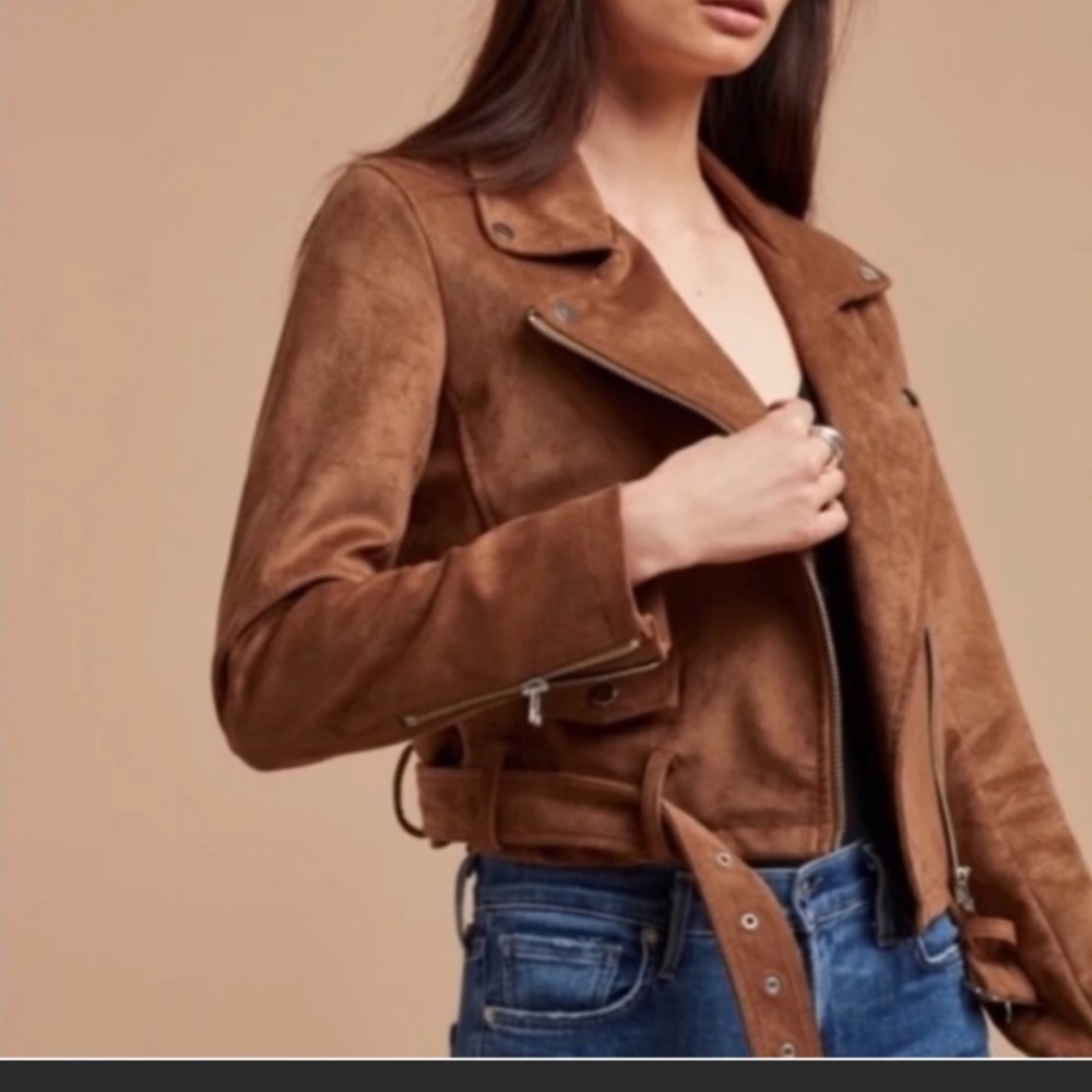 Never worn! Oliviaceous faux suede jacket